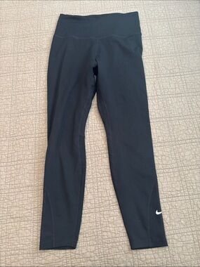 Nike Black Athletic Leggings with White Swoosh